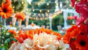Arrange beautiful Orange County event flowers in a lush garden setup for elegant celebrations.