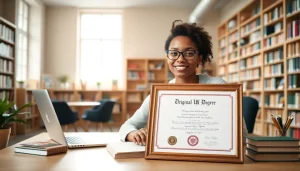 Showcasing an original UK degree in a professional study setting.