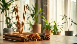 Utiliser des incenses pour cleansing dans un environnement serein avec des textures naturelles.