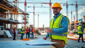 Engaging NVQ level 6 construction site management questions and answers PDF session with a site manager in action.