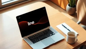 Interactive view of the line電腦版官方下載 software on a laptop for seamless user experience.