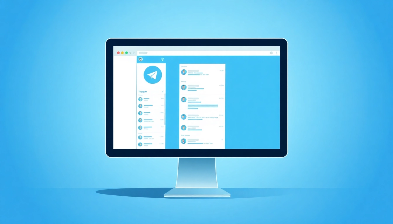 Download the telegram下载电脑版 app on a computer interface showcasing vibrant chats and user-friendly design.