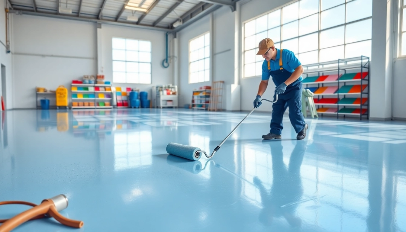 Apply Concrete Coating MN effectively in an industrial workshop with vibrant samples.