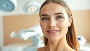 Reveal the beauty of a thread face lift with a rejuvenated model in a serene medspa setting.