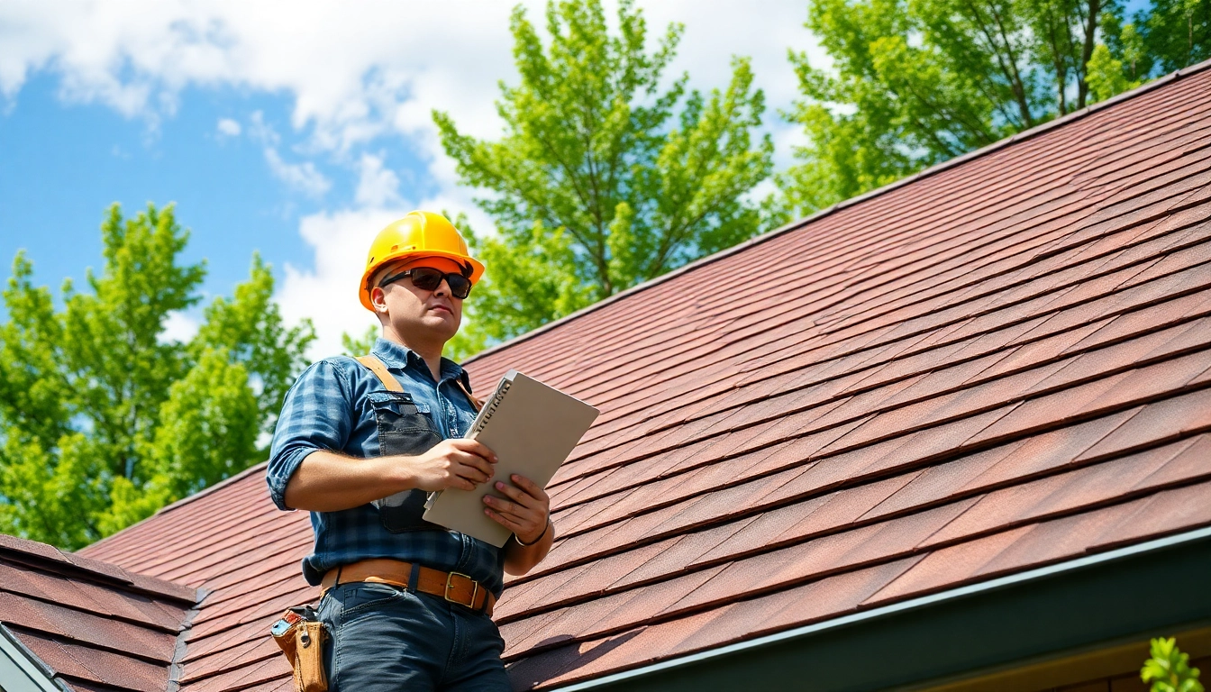 Inspecting Roof Repair Vancouver Wa with a contractor in Vancouver's lush environment.