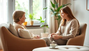 Addressing dealing with grief in a therapy session with a compassionate counselor.