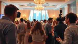 Capture Miami Corporate Event Videography Photography showcasing professional interactions and Miami skyline.