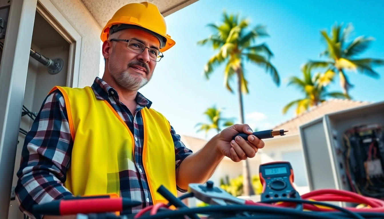 Experienced Electrical Contractor Clearwater performing installation services on a home's electrical panel.