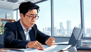 카드깡에 대한 상담을 받는 개인의 모습, 금융 거래 상황을 묘사합니다.