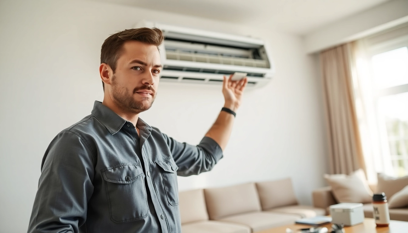 AC repair phoenix az technician professionally inspecting a residential air conditioning unit.