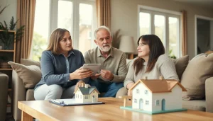 Sell my house fast okc with a real estate agent discussing options in a cozy living room.