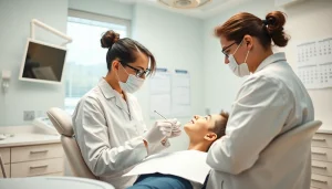 North Edmonton orthodontist examining a patient's dental alignment with advanced tools.