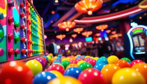играть в plinko на красочном игровом автомате с падающими шарами