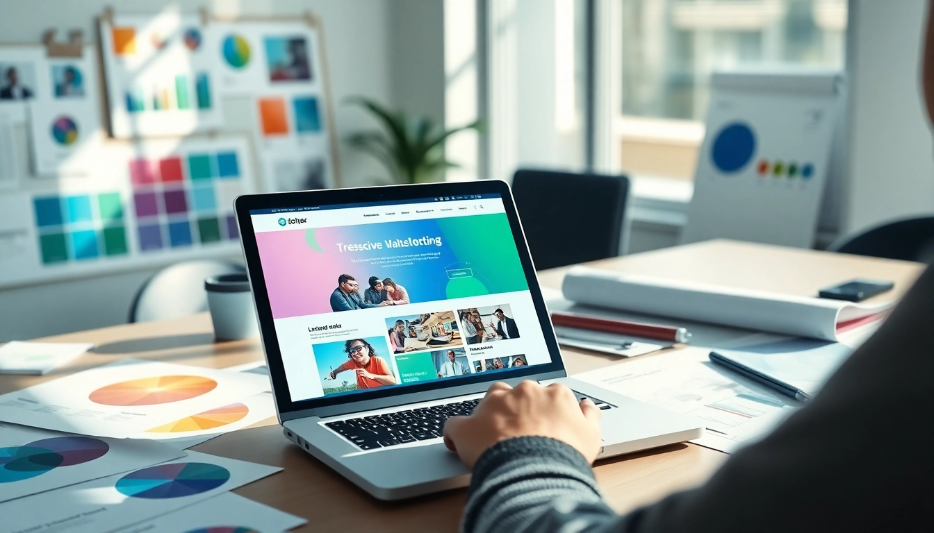 Creating an engaging website design with a focus on professional layouts and colorful design elements.