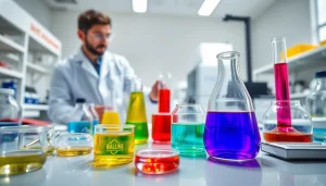 Scientist working with infusion resins in a professional laboratory setting.