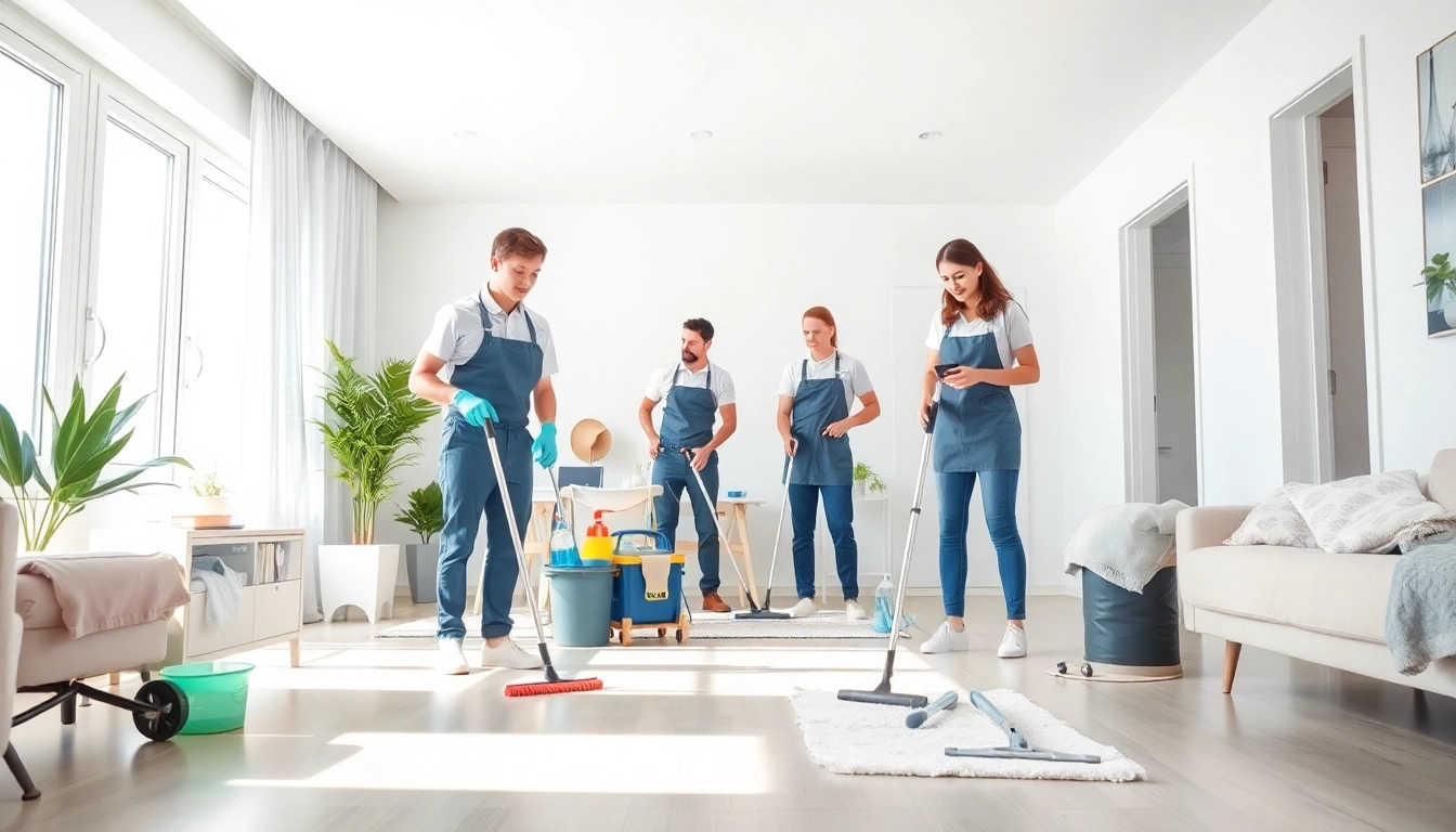 Enhance your space with move in deep cleaning services Dubai, showcasing a professional cleaning team in action.