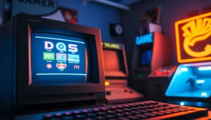 Engage in nostalgic fun as you play dos games on a vintage computer setup.