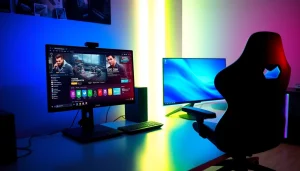 Showcase of a professional gaming setup for dma cheats with dual-PC configuration.