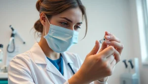 Administering b12 shots in a professional healthcare setting with a nurse preparing for injection.