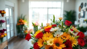 Bright and colorful flowers illustrating Flower Delivery Doreen services in an inviting shop setting.