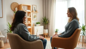 Addressing anxiety through compassionate therapy in a serene office environment.