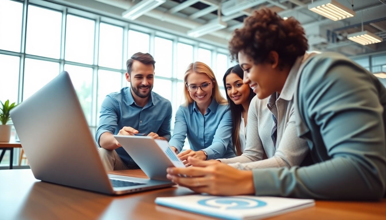 Optimize search optimization company strategies with a dedicated team in a bright office.