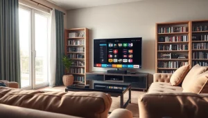 Regardez IPTV code sur un écran de télévision moderne dans un environnement confortable.