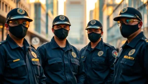Security Guards Leicester showcasing professional security in a vibrant urban environment.