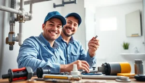Plumbers Knightdale technician fixing plumbing issues in a bright bathroom environment.