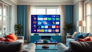 Regardez les IPTV codes sur un téléviseur moderne dans un salon accueillant
