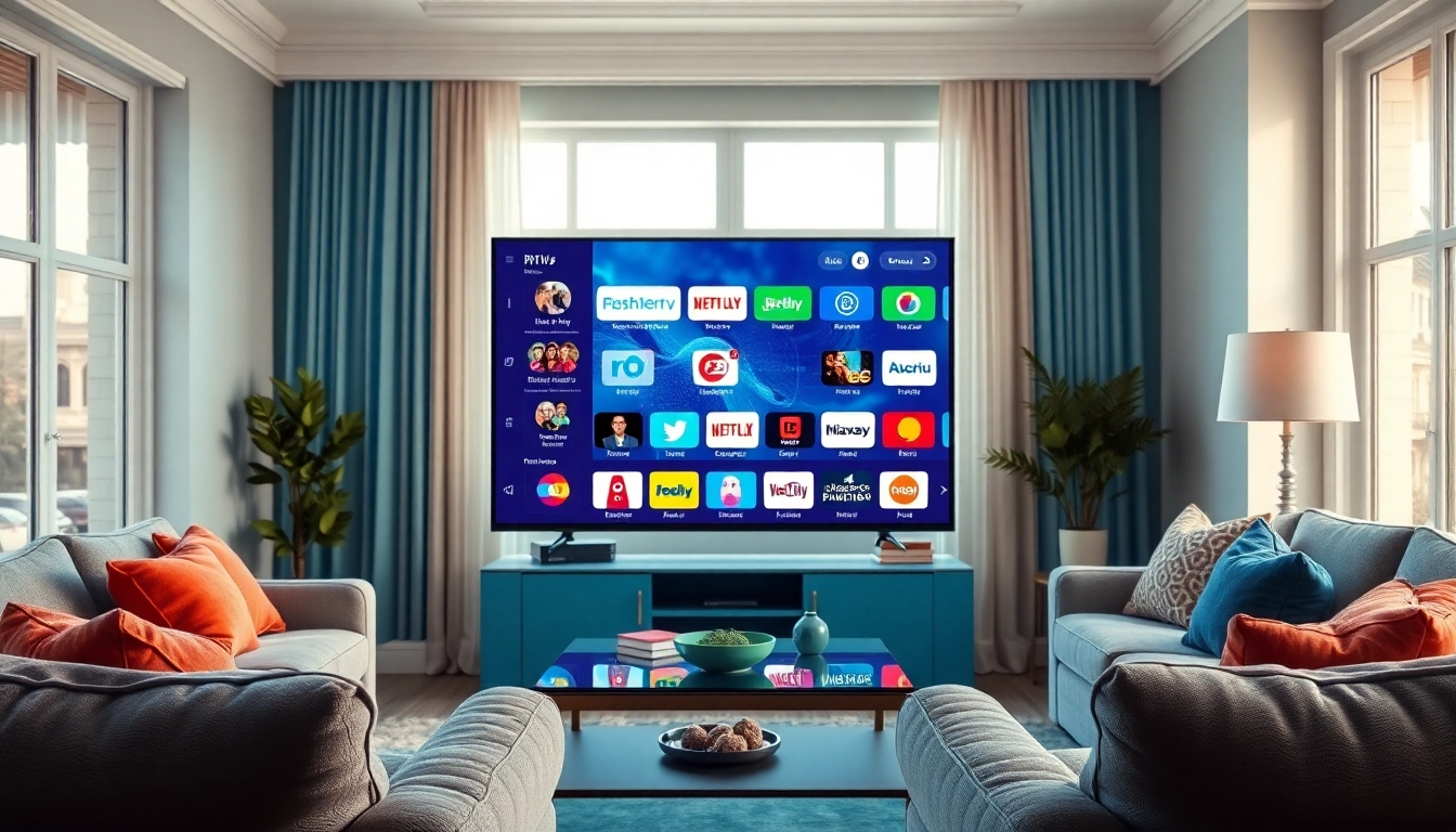 Regardez les IPTV codes sur un téléviseur moderne dans un salon accueillant