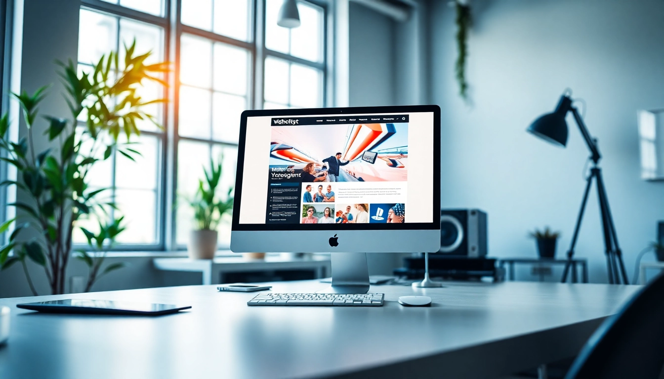 Showcasing web design missouri expertise in a professional studio setting with modern design elements.