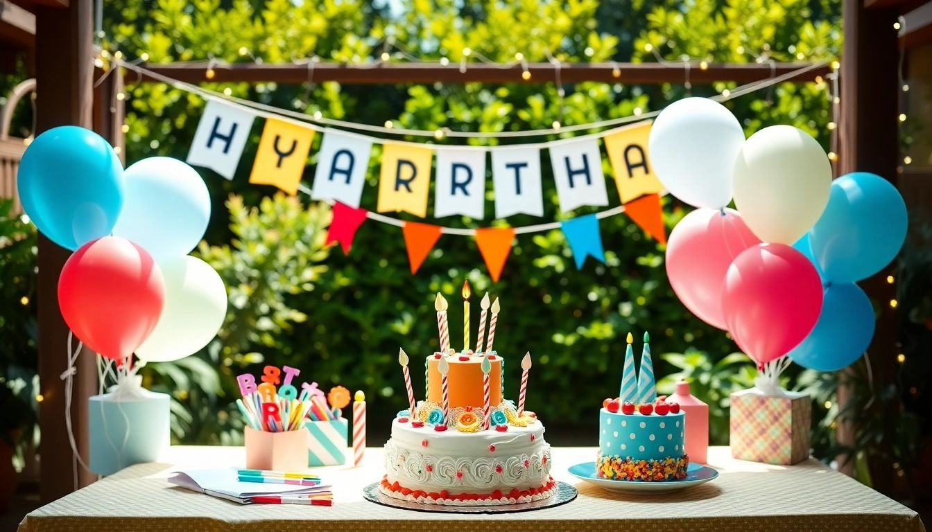 Celebrate a customizable birthday party with vibrant decorations, personalized cake, and joyful atmosphere.