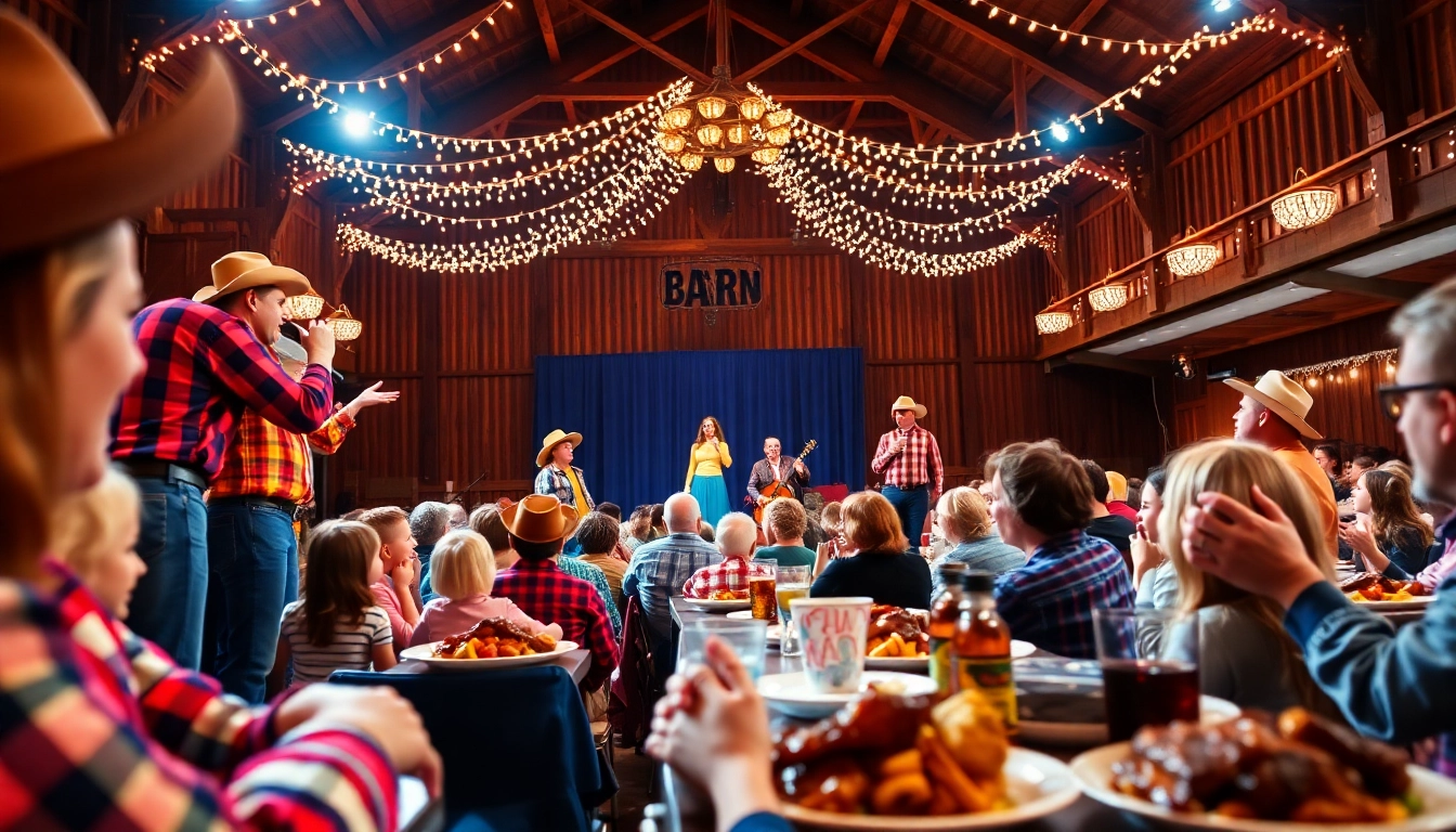 Enjoy a family-friendly show at firelight barn, featuring lively performances and delicious BBQ.