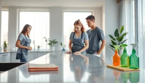 Bond cleaning Brisbane team diligently cleaning a residential kitchen with attention to detail.