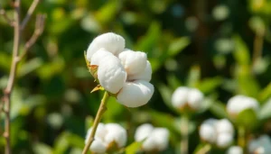 Katoen fibers beautifully displayed on a cotton plant, emphasizing its natural delicacy.