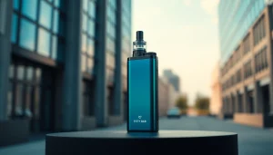Showcase the FIFTY BAR 20K disposable vape against a minimalist backdrop emphasizing its modern design features.