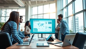 Kansas City web design companies collaborate in a modern office environment to create innovative designs.
