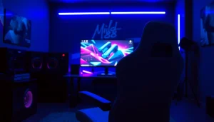 Jelajahi tema mild88 dengan setup gaming profesional yang modern dan berenergi.