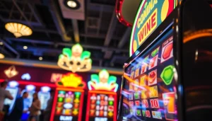 Menggambarkan pengalaman bermain qqmacan slot dengan mesin slot yang cerah dan penuh semangat.