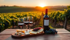 Tasting exquisite Clarksburg wineries wine with artisan cheese in a scenic vineyard.
